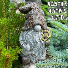 Mood Lab gnome side profile demonstrating stable outdoor display