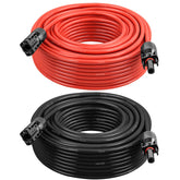 MOOKEERF coiled red and black 10AWG cables showing durable jacket and flexibility
