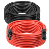 MOOKEERF front view of red and black 30ft cable pair showing connectors and packaging, durable choice
