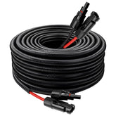 MOOKEERF front view of 10AWG 20FT solar cable set showing ready‑to‑use pair