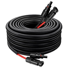 MOOKEERF front view of 10AWG 20FT solar cable set showing ready‑to‑use pair