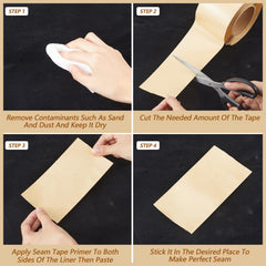 Mooliwe rolled tape beside ruler showing 25 foot length advantage