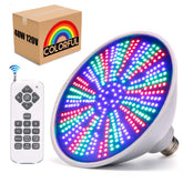 Mopzlink front view of bulb showing bright RGB face for vivid pool lighting