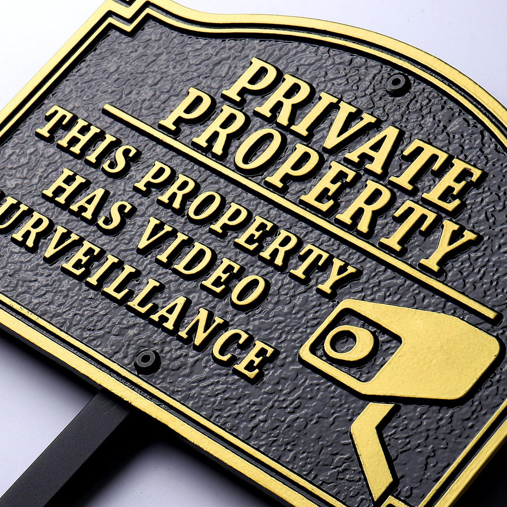 Morgtta front view sign showing clear surveillance warning and curb appeal