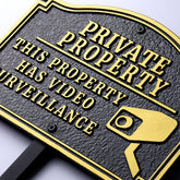 Morgtta front view sign showing clear surveillance warning and curb appeal