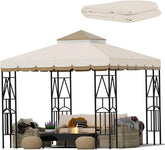 Morikoro front view beigebrown lace canopy showing full coverage and style