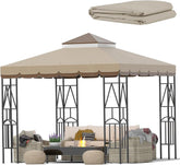 Morikoro front view coffee liqueur brown canopy showing full cover and lace, durable shade