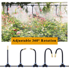 Mornajina bendable support rod angled to target plants for precise spray placement