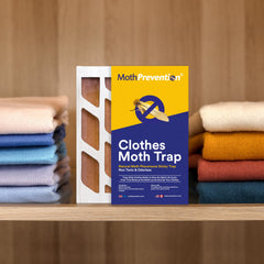 MothPrevention trap hanging in a closet protecting garments from moths