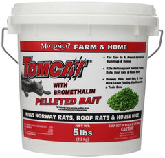 Motomco Tomcat front packaging showing 5‑pound farm bait, clear labeling and usage benefit