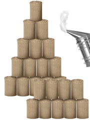 Moukeren front packaging showing 6 lb of jute smoker fuel, easy storage benefit