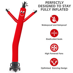 MOUNTO inflatable attached to blower showing secure fit and inflation
