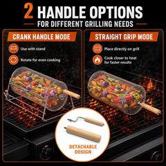 Mowei detachable crank handle shown mounted for smooth rotation benefit