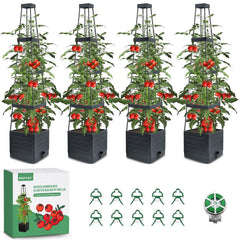 MQFORU front view of four stacked planters showing full setup and space saving benefit