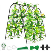 MQHUAYU front view of black U-shape trellis showcasing arch and stability benefits