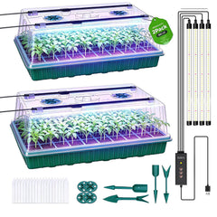 MQHUAYU front view showing trays and lights for organized seed starting