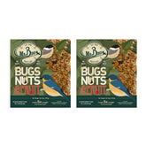 Mr. Bird front packaging showing Bugs Nuts & Fruit cake, attracts many species