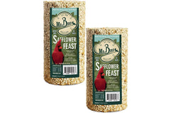 mr. bird safflower cylinder front view showing neat packaging and clean feeder-ready design