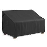 MR. COVER front view on a two-seater sofa showing full waterproof protection