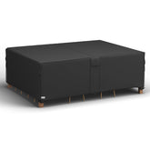 MR. COVER front view protecting dining table and chairs, provides full weather protection