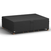 MR. COVER front view showing full cover protecting patio set and fastened securely