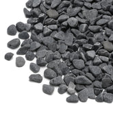 Mr. Fireglass front packaging of 10 lb gray bean pebbles showing product and size benefit