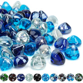 Mr. Fireglass front packaging showing mixed blue and crystal glass and clear product benefit