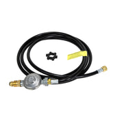 Mr. Heater front view of 12ft hose regulator assembly showing full kit benefits