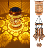 MRHEPHAESTUS front view of sunflower solar wind chime shows overall design and size benefit