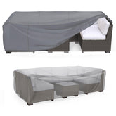 Mrrihand front view of cover on dining table protecting from rain
