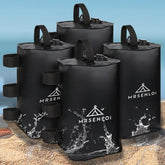 Mrsenloi product front view showing four black water weight bags and benefits