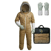 MS bee suit front view showing full coverage and beige color for protection