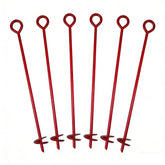 MTB Supply front view of six red anchors showing pack and finish for quick identification