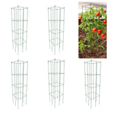 MTB Supply front view of five green folding tomato cages showing compact pack and easy setup