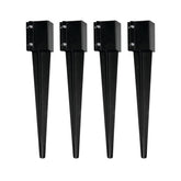 MTB Supply front view of four black powder-coated anchors showing packaging and contents