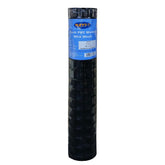 MTB Supply front view of rolled black PVC coated welded wire mesh, neat garden-ready appearance