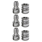 MTM Hydro front view of 6-piece adapter kit showing connectors and box, durable and ready