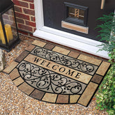 MTOUOCK front view stone scroll mat shows decorative pattern and curb appeal