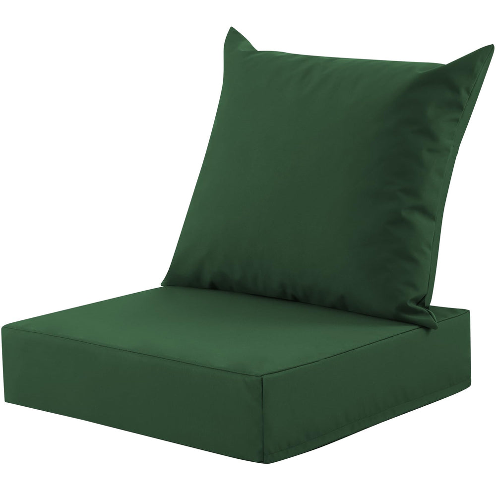 MuaMelop front view cushion showing clean forest green cover and neat edges for polished seating
