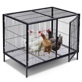 MUDUOBAN front view of assembled coop showing secure enclosure and easy access