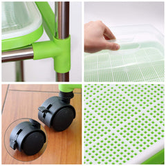 MUDUOBAN five trays with lids stacked demonstrating easy moisture control and handling
