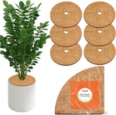 MUGVELL front packaging showing six 24-inch coir mulch rings and product benefits