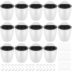 MUKCHAP front view 14-pack white planters showing neat storage benefit
