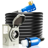 MULMART inlet box front panel showing secure outdoor connection and protection
