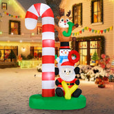 MUMTOP front view of candy cane scene creating festive curb appeal