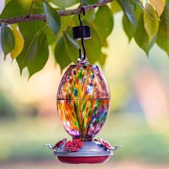 Muse Garden base detail showing copper ports and perches for safe hummingbird feeding