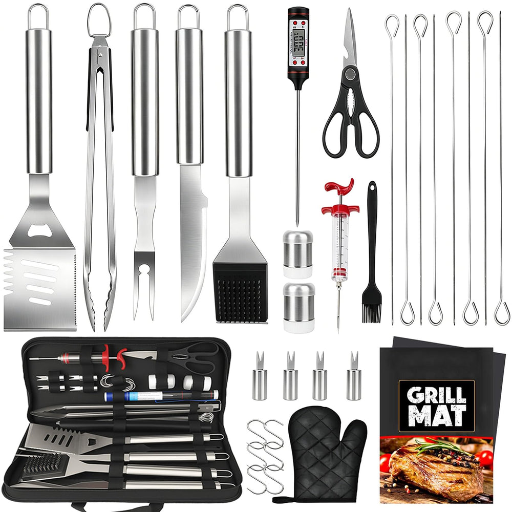 MUYFIO front view of full 32-piece set neatly organized in case, easy transport