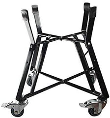 Mydracas front view of rolling cart showing stable grill support and easy access