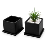 MyGift black square planter front view showing clean modern look and versatile styling
