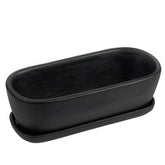 MyGift matte black front view showing sleek oval shape and modern look for display